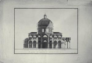 Sezione longitudinale del Duomo di Pavia