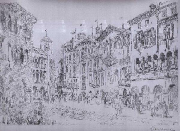 Domodossola: Piazza Mercato ( da stampa antica )