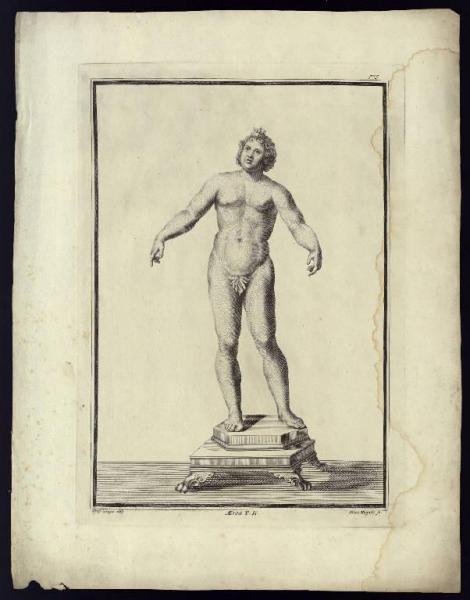 Statua di figura maschile nuda