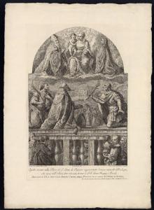 Quadro esistente nella Chiesa di S. Fermo di Bergamo appresentante l'annuo miracolo dell'Acqua, che nasce nell'Arca, dove ritrovati furono li S.S. Fermo Rustico, e Procolo.