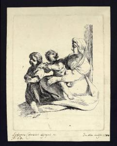 Figura femminile con due bambini