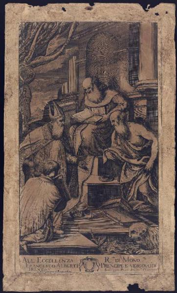 Sant'Antonio Abate in trono tra i santi Vigilio e Girolamo
