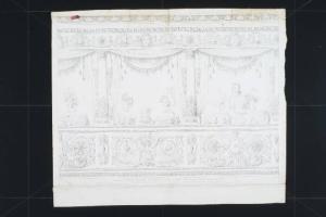 Decorazione della fronte d'una Loggia di un gran Teatro con Colonne dividenti i Palchi e cornigione sottoposto al piede della Volta
