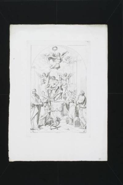 Madonna con Bambino in trono tra angeli e santi