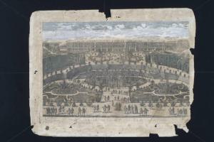 Veduta del palazzo di Versailles e dei giardini