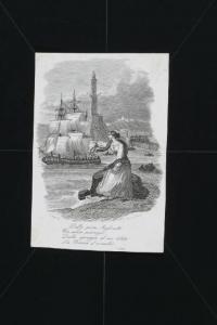 Figura femminile che saluta la partenza di una nave