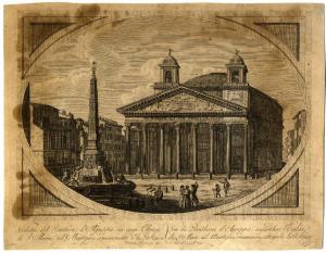 Veduta del Panteon d'Agrippa in oggi Chiesa di S. Maria ad Martyres comunemente d:a la Rotonda