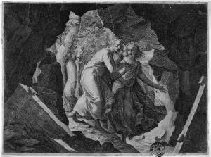 Dante e Virgilio discendono all'inferno