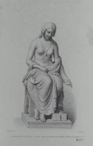 La Margherita nel Fausto di Goete, statua in marmo, di Raffaello Monti, di commissione.