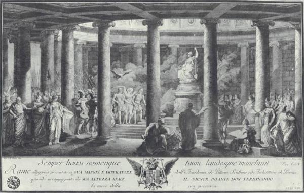Giuseppe II presentato a Minerva dalla Fama