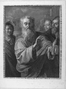 Diogene con la lanterna deriso da tre uomini