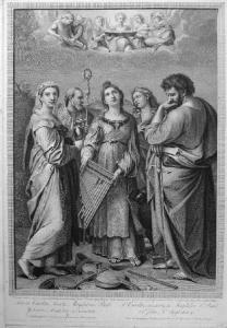 Sancta Caecilia, Sanctis Magdalena, Paulo, / Johanne, Augustino & c. comitata.