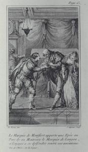 Le Marquis de Montfort apporte une Epée au / Pere de sa Maitresse [...] de la Ligue