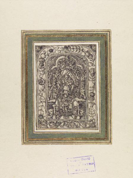 Madonna in trono con il Bambino tra angeli e Imago Pietatis