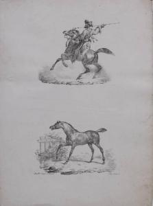 Cavallo con cavaliere turco e cavallo
