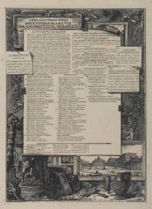 Catalogo delle opere date alla luce da Gio. Battista Piranesi