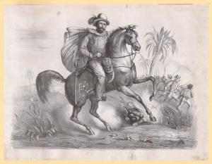 Ritratto di Giuseppe Garibaldi a cavallo
