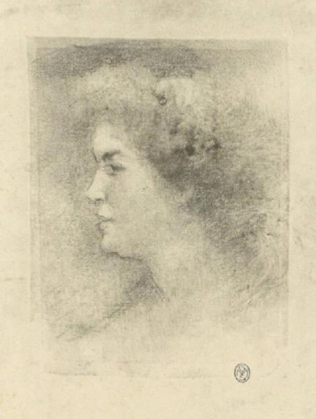 Ritratto femminile di profilo verso sinistra