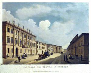 Cremona. Corso Vittorio Emanuele III ex Contrada del Teatro