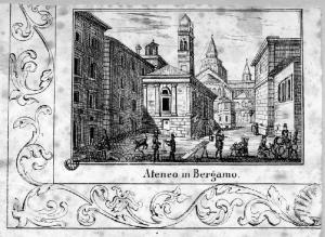 Bergamo. Ateneo e Chiesa di Santa Maria Maggiore