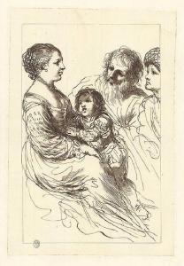 Donna con bambino e due altre figure