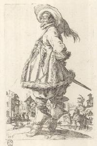 Il gentiluomo con il mantello bordato di pelliccia, che tiene le mani dietro la schiena