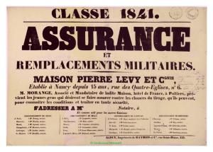 Assurance et remplacements militaires : classe 1841