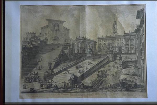 Veduta del Romano Campidoglio con Scalinata che va alla Chiesa d'Araceli