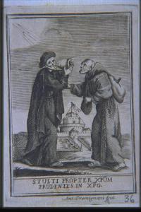 San Filippo Neri beve alla fiasca di san Felice da Cantalice