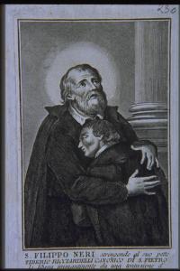 Abbraccio tra san Filippo Neri e Tiberio Ricciarelli