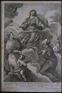 San Filippo Neri e San Carlo Borromeo hanno la visione della Madonna con Bambino