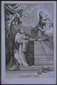 San Filippo Neri ha la visione della Madonna con Bambino