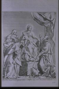 San Filippo Neri e san Carlo Borromeo hanno la visione della Madonna con Bambino