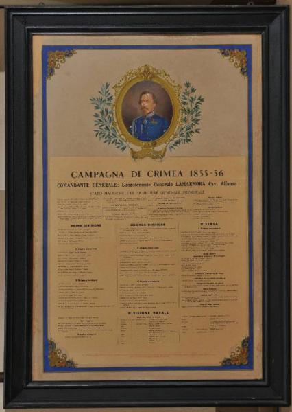 Campagna di Crimea 1855-56. Comandante Generale: Luogotenente Generale Lamarmora Cav. Alfonso