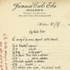Lettera di consegna della merce esposta nella vetrina della Farmacia Carlo Erba in piazza del Duomo a Milano. 1908, Archivio storico Carlo Erba