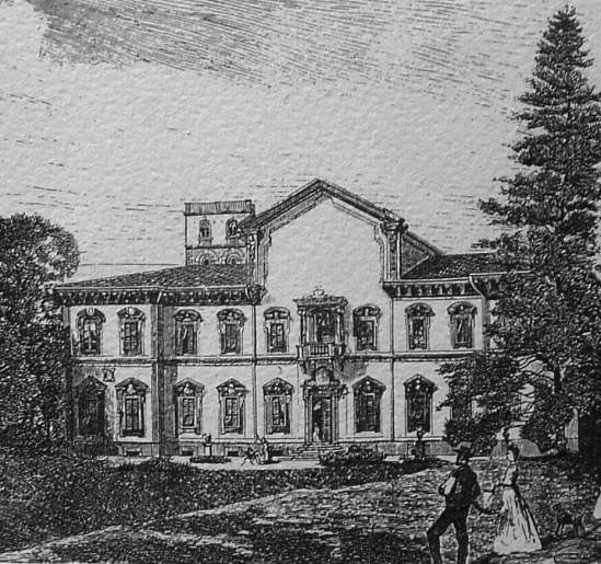 Villa Ghirlanda Silva. Incisione di S. Molteni da L'illustrazione universale, Milano, Civiche Raccolte di Stampe Bertarelli.