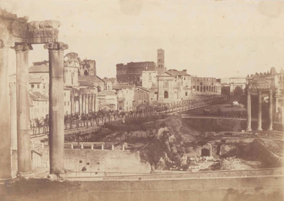 Attribuita a Tommaso Cuccioni, Roma - Foro Romano, Roma, 1855-1864, carta salata, Fondo Lamberto Vitali